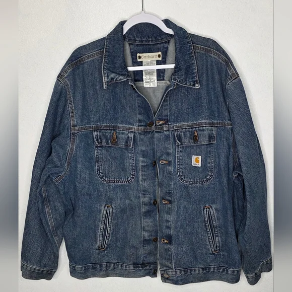 Carhartt J12 DST Stonewashed Denim Men's Trucker Jacket Size 2XL - Picture 4 of 6